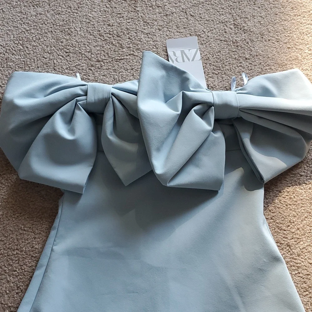 Zara NWT strapless bow dress Size XS